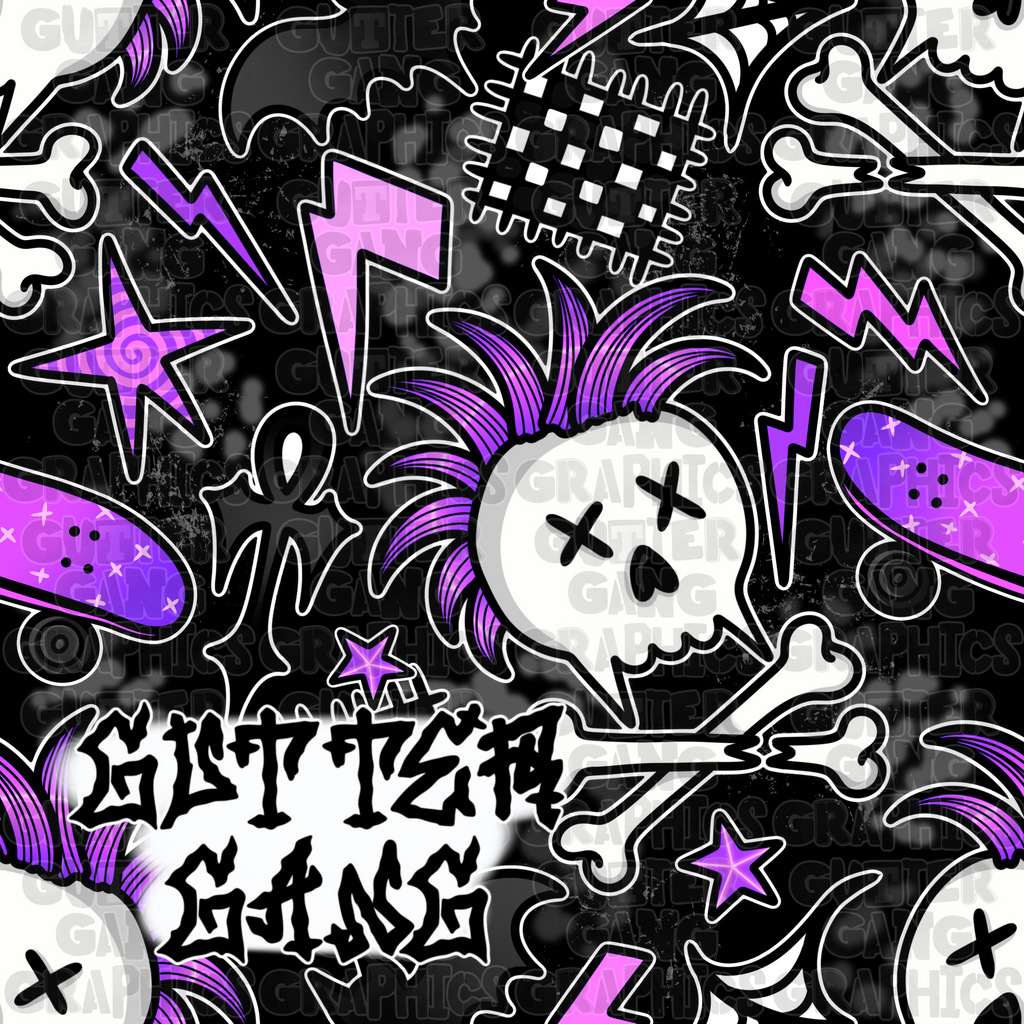 Purple Punk Sk8 Seamless File