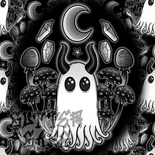 B&W Haunted Mushies PNG