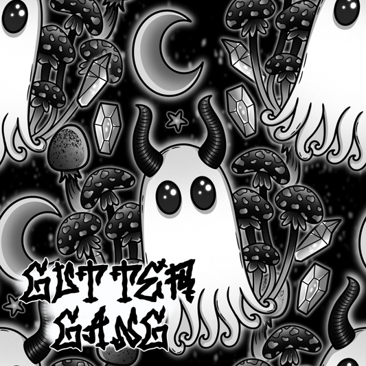 B&W Haunted Mushies Seamless File