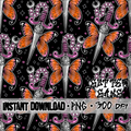 Orange Butterfly Dagger Seamless File