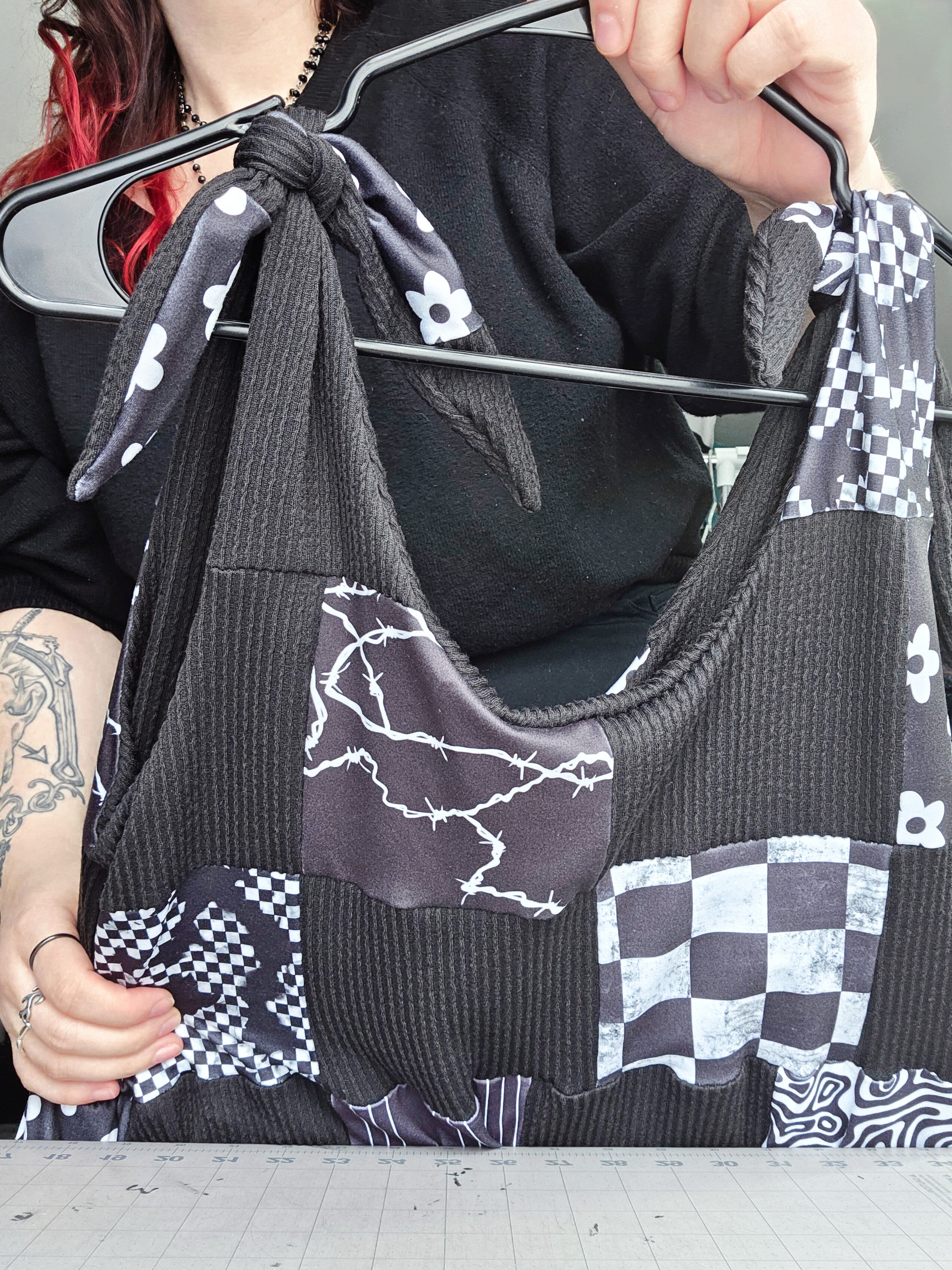 Goth Quilt Sundress M(XL BEST FIT)