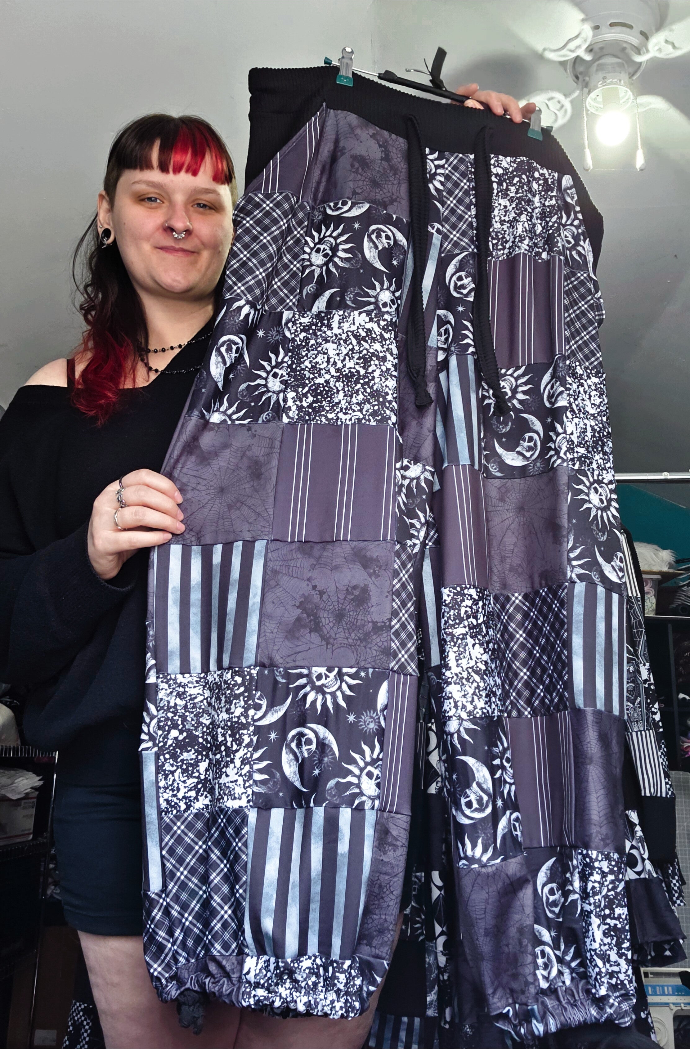 Goth Quilt Joggers M-2X fully adjustable