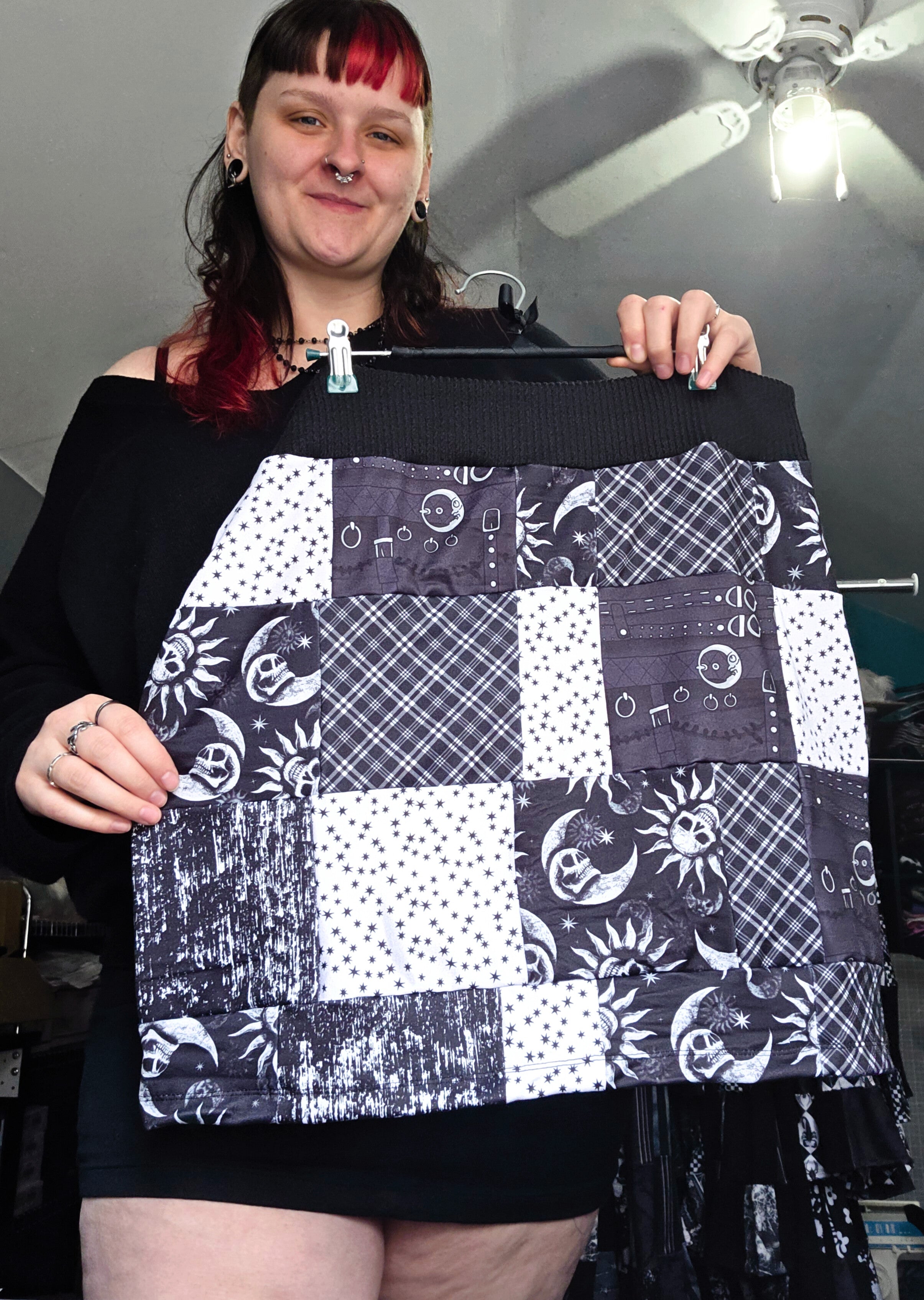 Goth Quilt Skirt Size 18