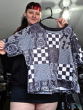 Goth Quilt Boxy Tee Size Large