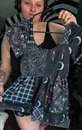 Large Scoop Neck Patchwork Peplum